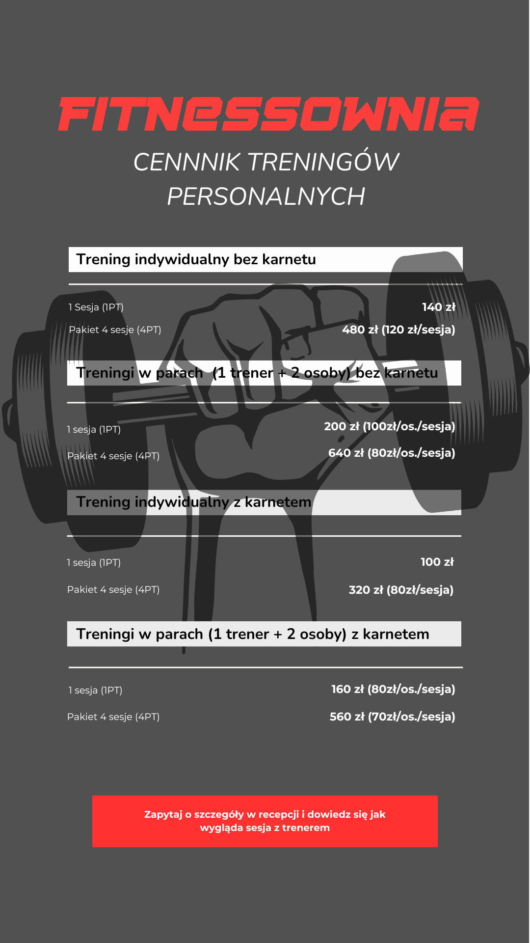 cennik trening personalny robakowo
